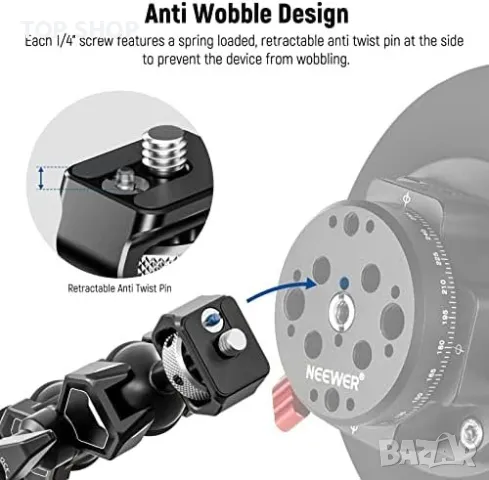 Нов Адаптер за монтиране на екшън камера/Артикулиращо магическо рамо с двойни глава, снимка 5 - Друга електроника - 49321234