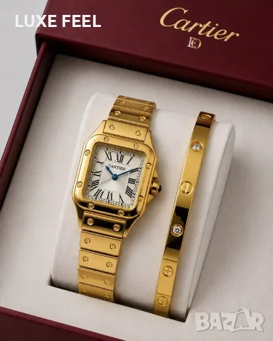 Cartier ⚜️Часовник + Гривна ⚜️, снимка 8 - Дамски - 55709540