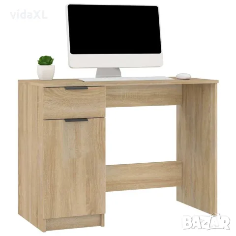 vidaXL Бюро, дъб сонома, 100x50x75 см, инженерно дърво, снимка 4 - Бюра - 56147926