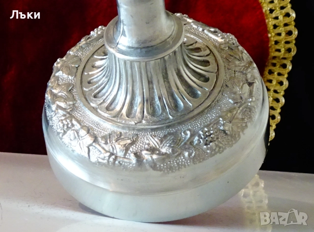 Божествена калаена ваза,кана,Ангели,Лъв,лози,барок,1.5 кг. , снимка 12 - Антикварни и старинни предмети - 51713122