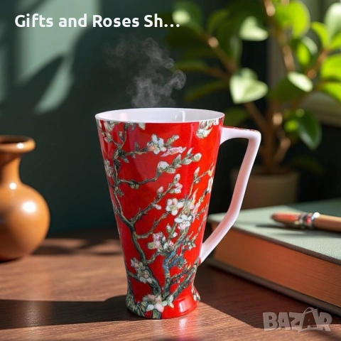 Порцеланова чаша 460 мл - Бадемов цвят, в подаръчна кутия, снимка 4 - Чаши - 53498869