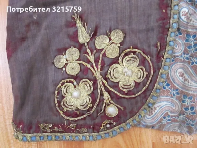 Старо елече за носия -златна сърма, снимка 2 - Антикварни и старинни предмети - 49827893