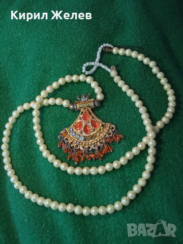ПЕРЛЕН МЕДАЛОН КОЛИЕ с ИСКРЯЩИ КРАСИВИ ФАСЕТИРАНИ КАМЪНИ 74781, снимка 9 - Колиета, медальони, синджири - 29771905