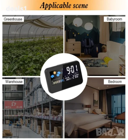 CJ2618T Безжична Дигитална Метеостанция Интегриран Вътрешен Календар Термометър Хигрометър Будилник , снимка 4 - Друга електроника - 51027230