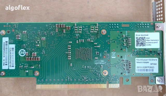 Intel 100Gb DP Мрежов Адаптер E810-CQSFP28 E810-CQDA2, снимка 3 - Мрежови адаптери - 53160517