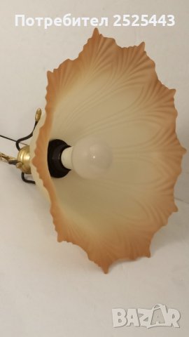 Абажур (Пендел) Е27 - метал и стъкло с Нова LED крушка 9W - 4000K, снимка 6 - Лампи за таван - 41879294