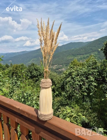 🌿 Колоритни арт вази – стъкло и дърво с характер, снимка 8 - Вази - 35788090