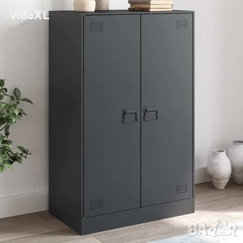 vidaXL Бюфет, антрацит, 67x39x107 см, стомана, снимка 2 - Бюфети - 56148191