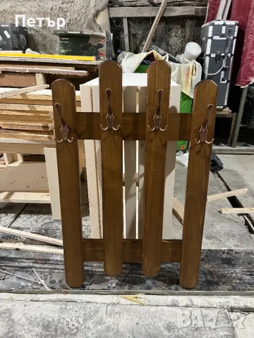 Закачалка четворна за стена от чам, снимка 3 - Закачалки - 50096165