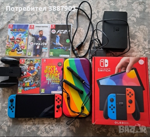 Nintendo Switch OLED - Neon Red & Neon Blue