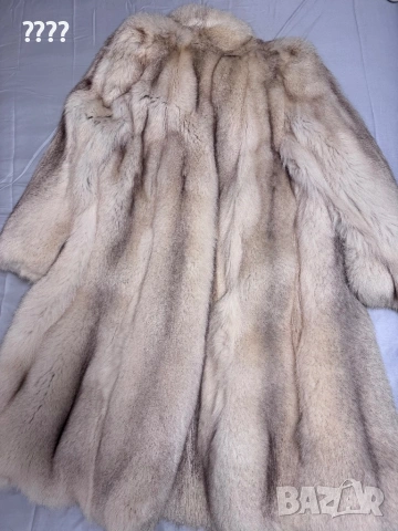 Дълго кожено палто от естествена кожа от лисица, снимка 2 - Палта, манта - 53576397