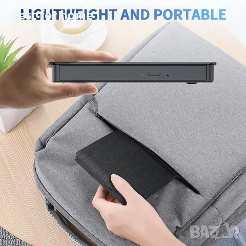 Външно Blu-ray устройство, преносим Blu-ray плейър и записвачка за CD/DVD – USB 3.0 и Type-C четец , снимка 7 - Друга електроника - 56211258