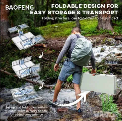 § Нови  Алуминиева сгъваема маса с 4 стола за пикник ,85x67x67 см тип куфар от ВНОСИТЕЛ, снимка 17 - Къмпинг мебели - 50102172