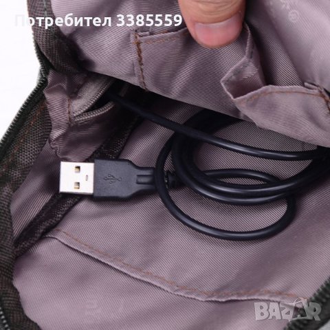 Удобна многофункционална чанта/раница през рамо с USB - BAG105 - цвят: Черен, Сив, Син, снимка 3 - Чанти - 41739271