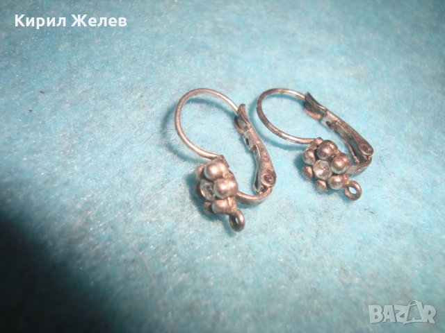 ВИНТИДЖ СТАРИ СРЕБЪРНИ ОБЕЦИ РЕТРО УКРАШЕНИЕ РЪЧНА МАЙСТОРСКА РАБОТА с ЦИРКОНИ 25733, снимка 6 - Антикварни и старинни предмети - 35736474