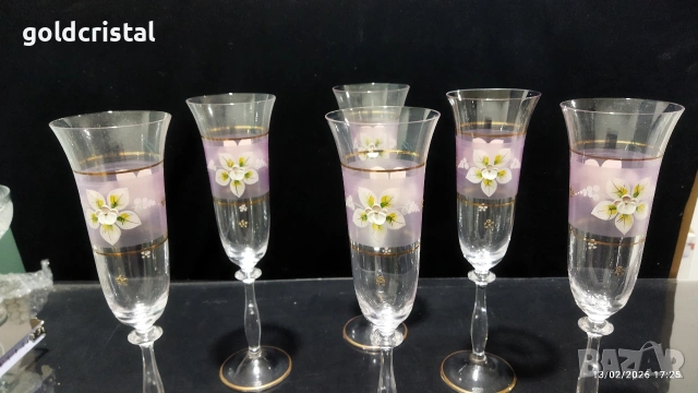кристални чаши Бохемия Чехословакия , снимка 7 - Антикварни и старинни предмети - 27890289