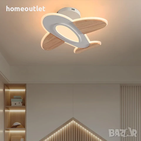 ПРОМОЦИЯ Атрактивна таванна LED лампа от солидна дървесина LED CEILING LIGHT X001JLW4TH, снимка 3 - Лед осветление - 51141060