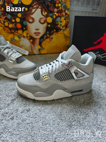 100% оригинални Jordan 4 Metallic Silver Размер 40 Номер Сребристи Сиви , снимка 9 - Маратонки - 51009067
