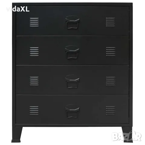 vidaXL Метален скрин, индустриален стил, 78x40x93 см, черен, снимка 4 - Скринове - 56146441