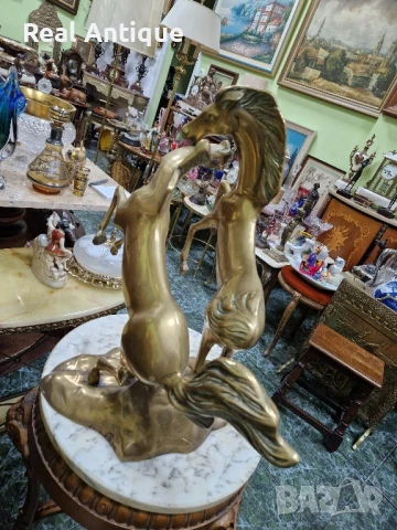 Уникална голяма антикварна английска бронзова фигура статуетка композиция , снимка 8 - Статуетки - 50979021