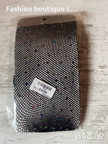 Нов черен мрежест чорапогащник с блестящи цветни камъчета 🖤, снимка 10 - Бельо - 52693346