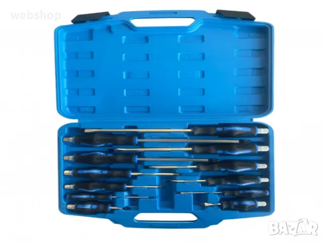 Комплект Качествени ударни отвертки 12 броя в куфарче, снимка 2 - Отвертки - 47698445