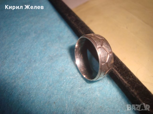 СРЕБЪРНА ФУТБОЛНО ОРНАМЕНТИРАНА ХАЛКА ПРЪСТЕН ОКСИДИРАНО ВИСОКА ПРОБА СРЕБРО РЪЧНА ИЗРАБОТКА 25830, снимка 11 - Пръстени - 35825874