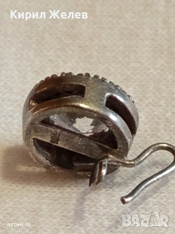 Сребърна обеца SWAROVSKI с изящни фасетирани кристали майстоска ръчна изработка 50998, снимка 7 - Обеци - 52707468