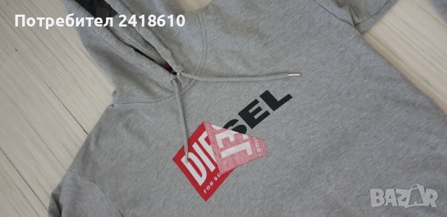 Diesel Oversize  Hoodie  Cotton Mens Size S - М  ОРИГИНАЛ! Мъжки Суичър  , снимка 10 - Суичъри - 50773558