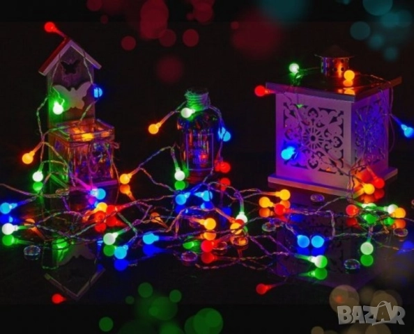 Соларно коледно LED осветление, 60 броя, 6 метра , снимка 8 - Лед осветление - 51989941