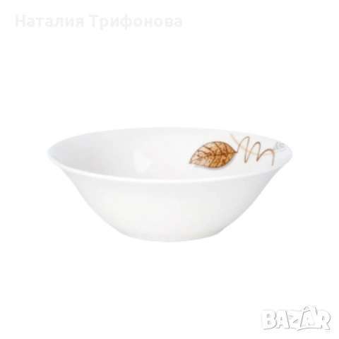 Стил и изтънченост за всяка трапеза - Комплект чинии 24 части с елегантен листен дизайн, снимка 4 - Сервизи - 53404086