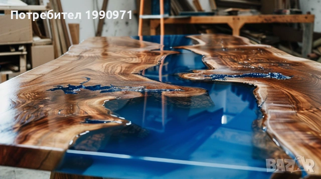 Маса от уникален дървен материал и смола ръчка изработка по поръчка, снимка 11 - Маси - 53729126