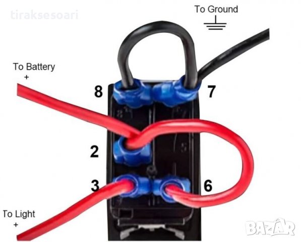 Копче/бутон с надпис LED LIGHT BAR за вграждане 12V - 24V, снимка 3 - Аксесоари и консумативи - 39868204