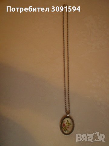 медальон винтидж стил пеперуда и цветя, снимка 2 - Антикварни и старинни предмети - 38849959