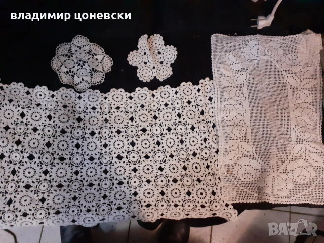 Ръчно плетени карета,каре ,мильо,плетиво за масички и секции