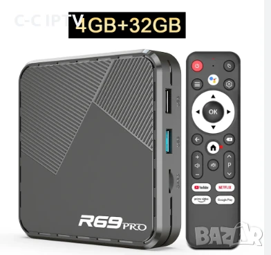 tv box / тв бокс  R69 PRO Android 14 тв кутия, снимка 1
