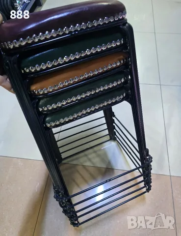 табуретки столове кожа и метал