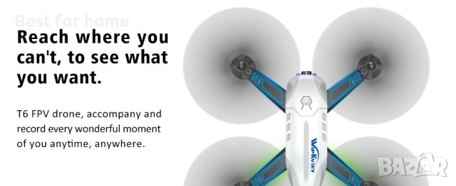 Дрон Wipkviey T6 с камера 1080p HD, WiFi FPV дрон, снимка 12 - Дронове и аксесоари - 44272150