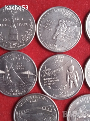 Възпоменателни монети САЩ /куотъри/., снимка 2 - Нумизматика и бонистика - 53393954