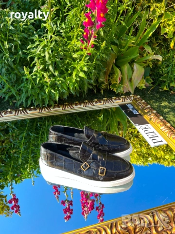 Мъжки обувки с верижки Black, снимка 3 - Маратонки - 52280778