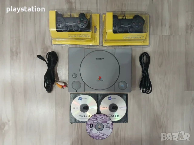 PlayStation 1 (PS1) с ЧИП + 2 ЧИСТО НОВИ джойстика и игри, снимка 3 - PlayStation конзоли - 56226453