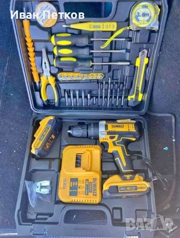 Ударен Винтоверт Dewalt 24v с инструменти+2 години гаранция, снимка 1 - Винтоверти - 41470717