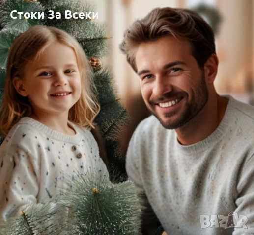 Заснежена коледна елха с бели връхчета и здрава стойка, снимка 7 - Декорация за дома - 52262327