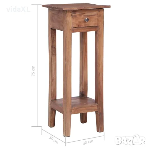 vidaXL Поставка за саксии, 30x30x75 см, махагоново дърво масив, снимка 8 - Саксии и кашпи - 56146548