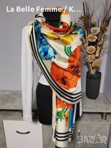 Дамски шалове от 100 % коприна , снимка 8 - Шалове - 49119593