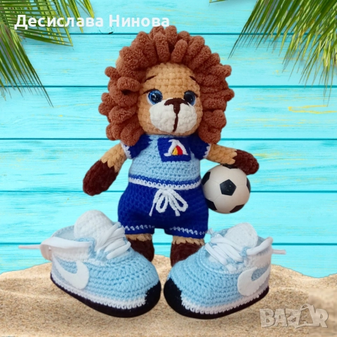 Лъвче-футболист, снимка 5 - Плюшени играчки - 52973525