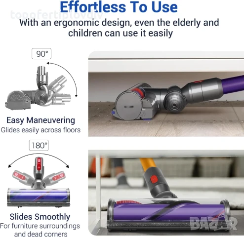 Четка за прахосмукачка Dyson Vacuum Cleaners: V7, V8, V10, V11, V15, снимка 4 - Прахосмукачки - 51064722