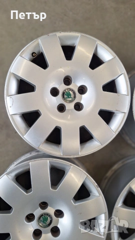 ОРИГИНАЛНИ АЛУМИНИЕВИ ДЖАНТИ ШКОДА  -5x112x57-17цола, снимка 2 - Гуми и джанти - 53336286