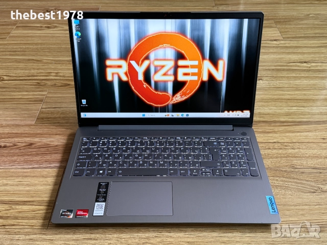 15.6 Lenovo 3`Ryzen 5-5500U/12GB RAM/512GB SSD/Full HD IPS 300 nits/Подсветка/Бат 5ч, снимка 1