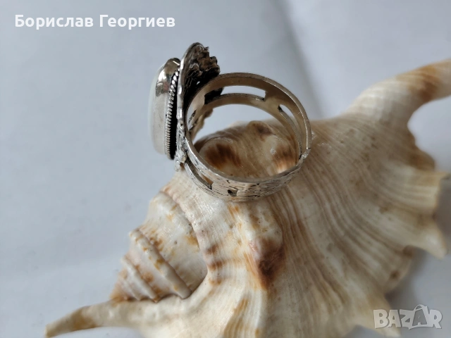 Сребърен пръстен 925 със седеф, снимка 4 - Пръстени - 53590971